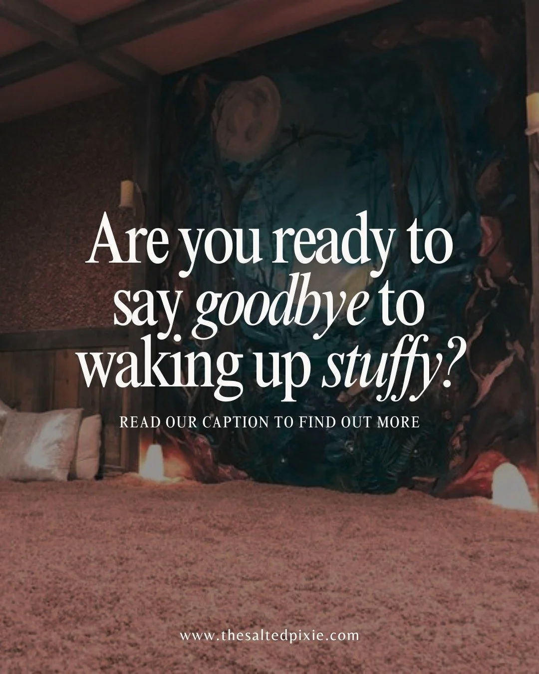 Waking up congested can make your whole day feel heavier. Salt therapy gives your sinuses and airways a chance to clear by loosening mucus and calming irritation as you breathe in dry, mineral-rich air.

Many of our guests notice they sleep better an