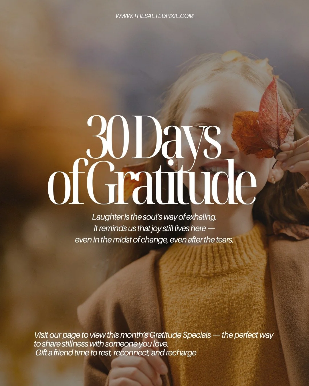 Laughter is the soul&rsquo;s way of exhaling.
It reminds us that joy still lives here &mdash; even in the midst of change, even after the tears.

At The Salted Pixie, we believe laughter is healing.
It&rsquo;s connection, movement, release, and medic