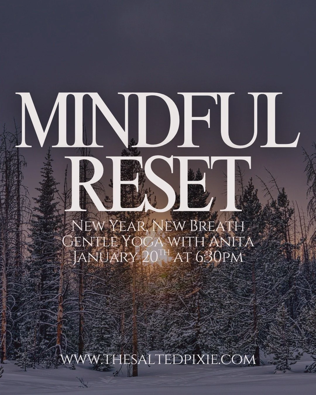 This gentle yoga class is an invitation to reset &mdash; not by pushing or striving, but by reconnecting with your breath and moving with intention.

Anita will guide you through slow, mindful movement designed to support balance, ease, and presence 