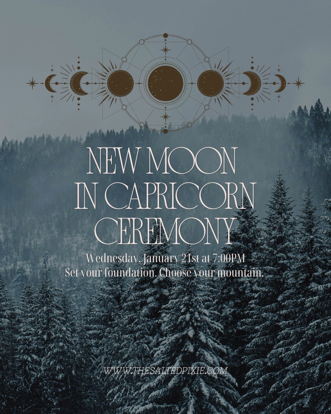 Join us in the Salt Cave as we step into the very first new moon of the year and journey to under the Capricorn New Moon.

This Capricorn New Moon helps us choose our mountain for 2026: the foundation, the commitment, the long vision we are ready to 