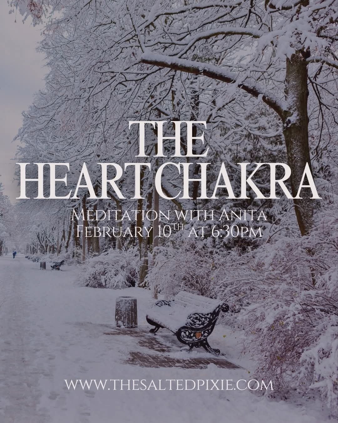 The heart chakra is the bridge between body and spirit &mdash; where love, grief, compassion, and connection meet.

In this guided meditation, Anita will lead you into a gentle exploration of the heart center, creating space to soften, release, and r