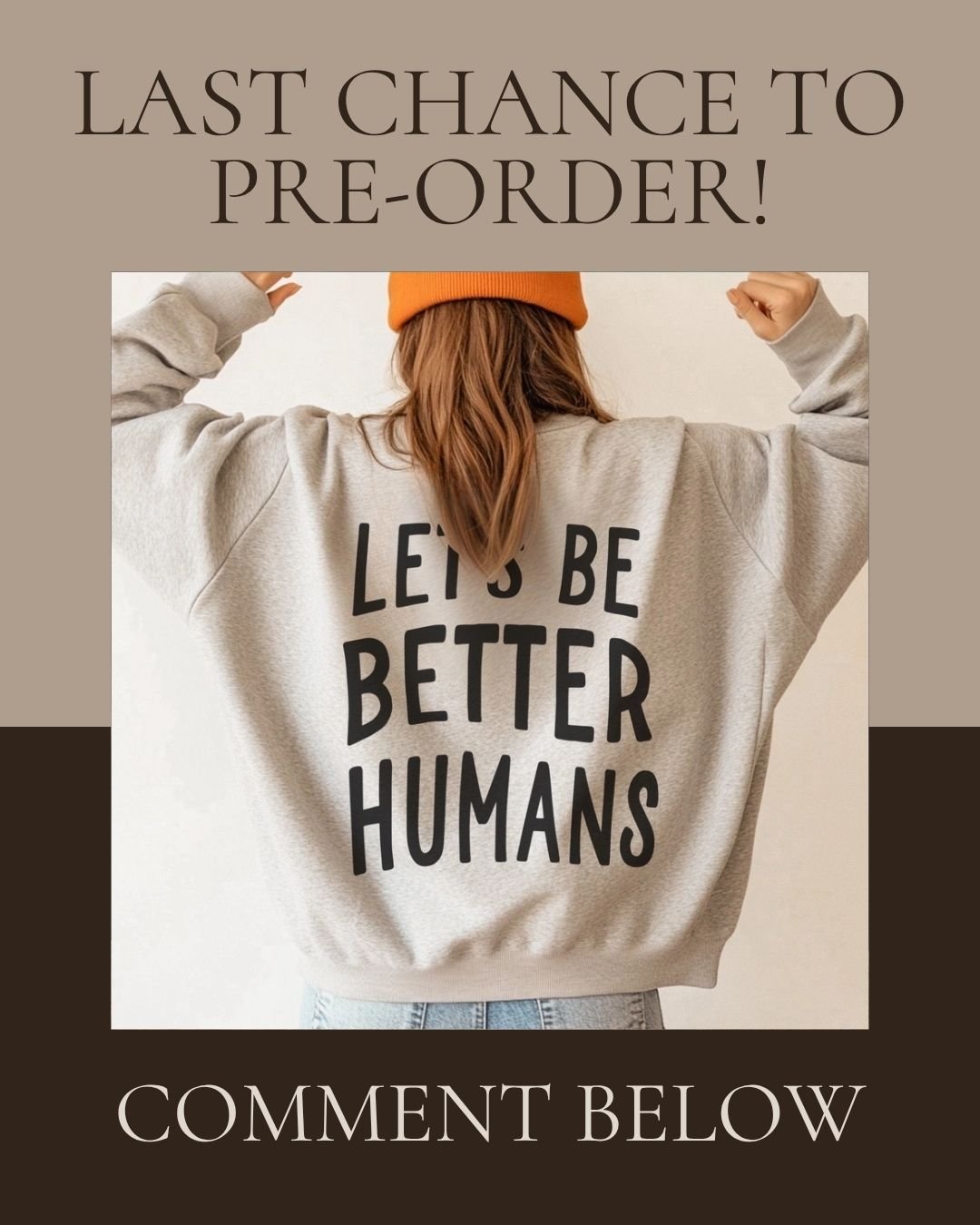 Our &ldquo;Let&rsquo;s Be Better Humans&rdquo; crewnecks have officially become the most popular clothing item we&rsquo;ve ever carried in the shop 🤍

And every time we restock them&hellip; they fly.

So before the weather gets too warm, we&rsquo;re