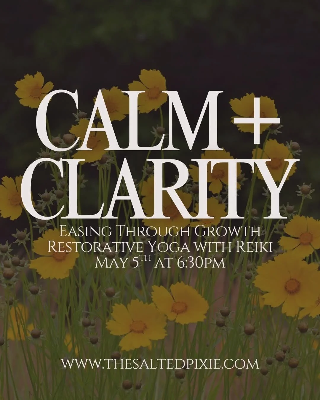 Growth doesn&rsquo;t have to feel rushed
Sometimes it looks like slowing down, softening, and letting your body catch up to where you&rsquo;re being asked to go.

Join us for Calm + Clarity&mdash;Easing Through Growth, a restorative yoga experience p