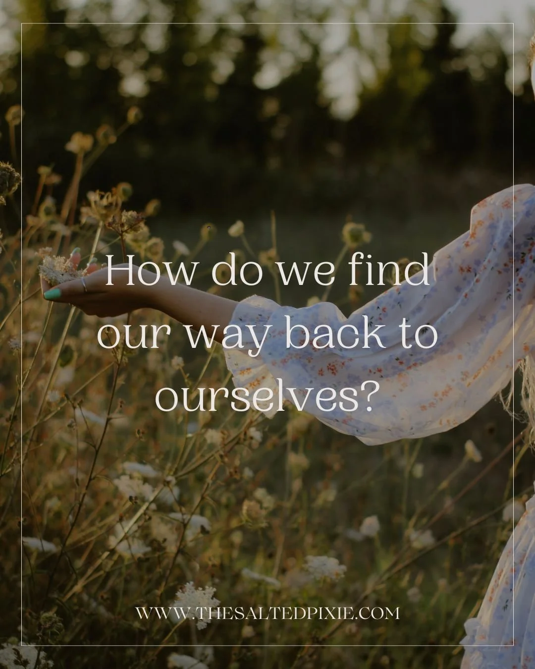 This question is complicated, because it isn&rsquo;t one size fits all.

But I think before we can talk about finding ourselves again, we have to talk about how we lose ourselves in the first place.

The world is loud. Busy. Demanding.

There are exp