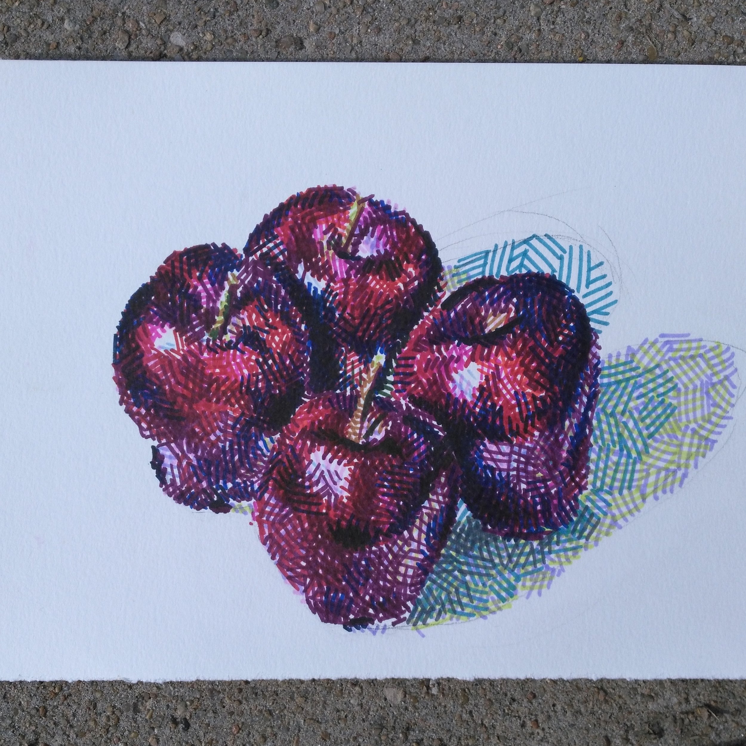 Four Red Delicious Apples, 2016