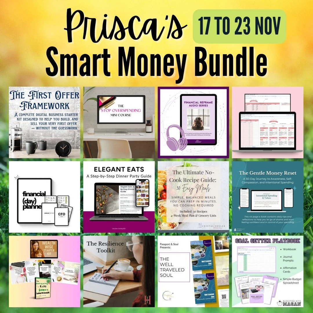🎉 The Smart Money Bundle is LIVE! 🎉

If you&rsquo;ve ever wished managing money could feel easier, this is for YOU.

I&rsquo;ve teamed up with 30+ experts to bring you free tools for:
💰 Budgeting
🍳 Meal planning
✈️ Travel
🧠 Money mindset
...and 