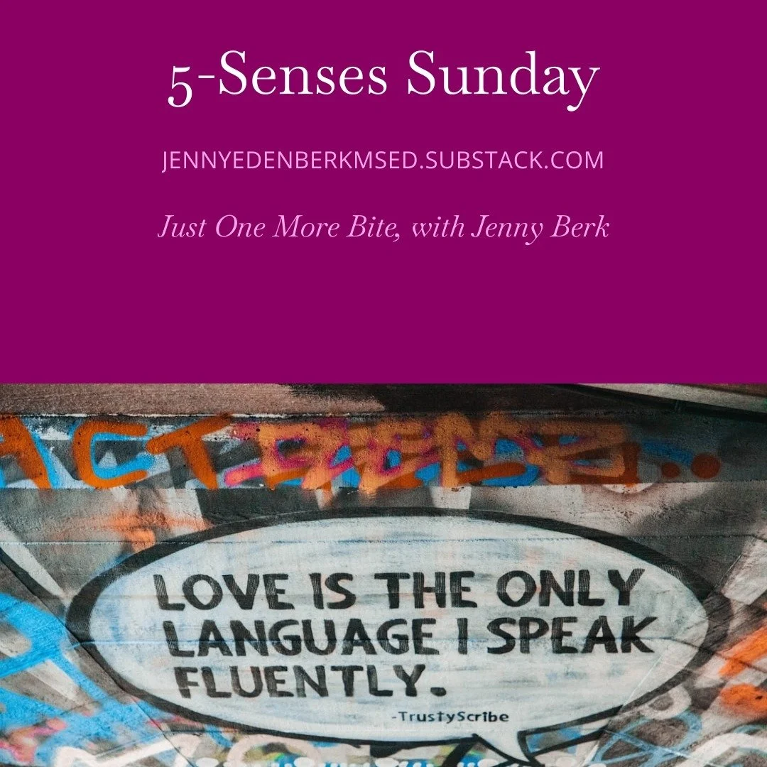 I spent half this week in Savannah and the other half at a Passover Seder in New Jersey, which means this week's 5-Senses Sunday is a little rougher around the edges than usual.

I'm posting it anyway, because I want to normalize sharing work that is