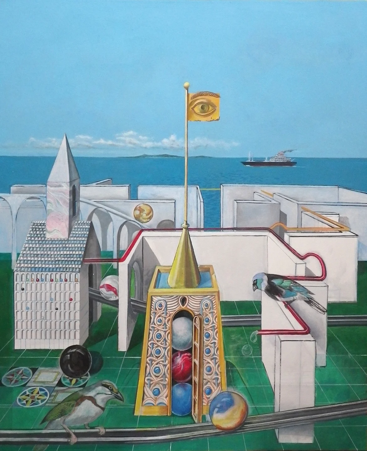 Carl Wilen’s Eye Over The Mediterranean, Oil, 48″ x 40″