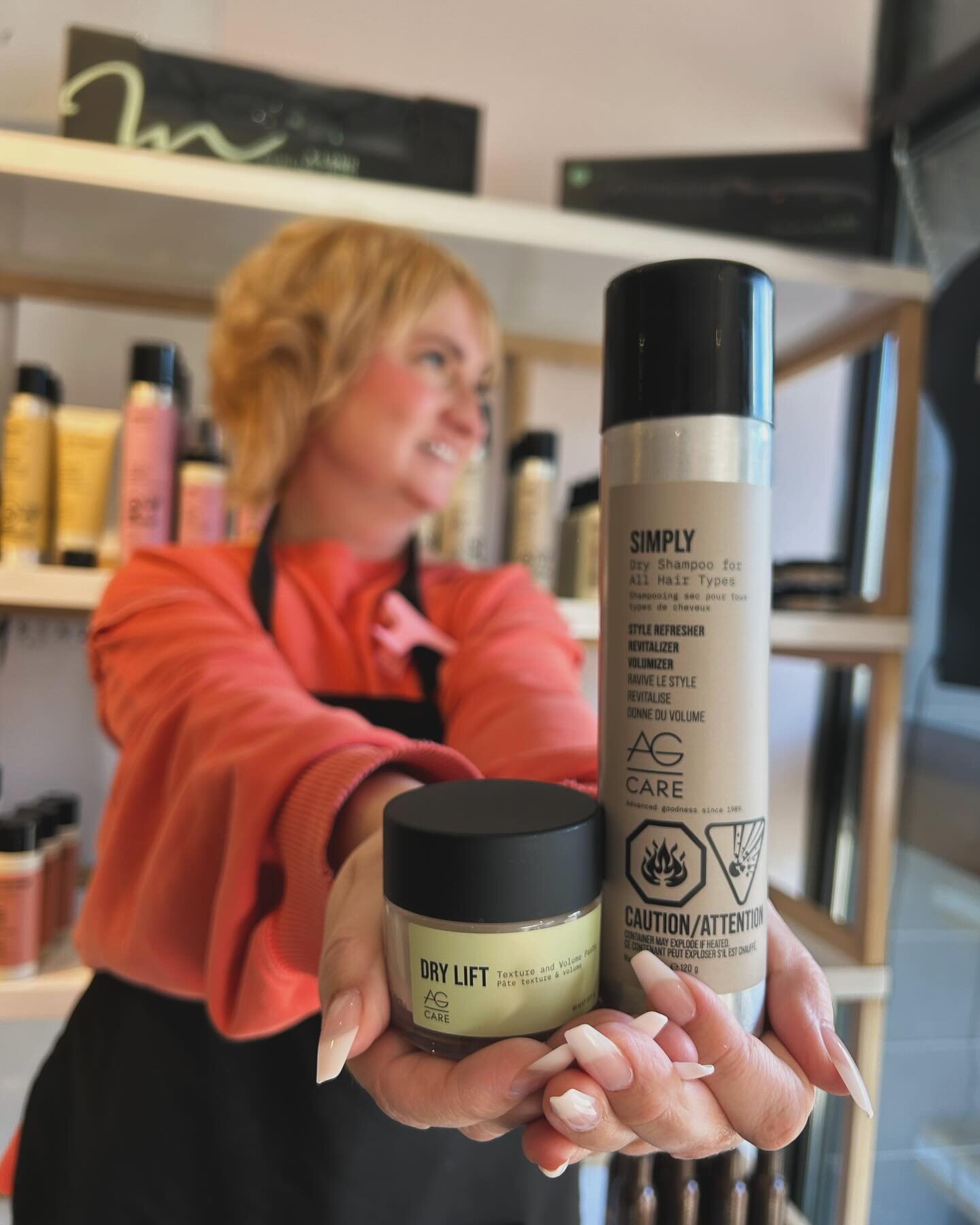Happy Monday everyone! 
In honour of our employee of the month we are giving 10% off of her favourite products FOR THE REST OF THE MONTH🥰
AG&rsquo;s &ldquo;dry lift&rdquo; is Jenny&rsquo;s current obsession for added texture in short cuts! 
And of c