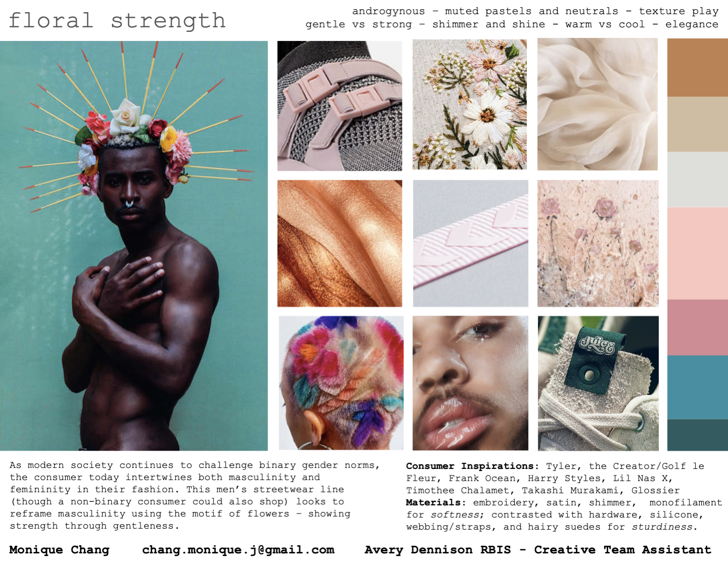 Mood board submitted in application to the PENSOLE program for Color and Material Design.