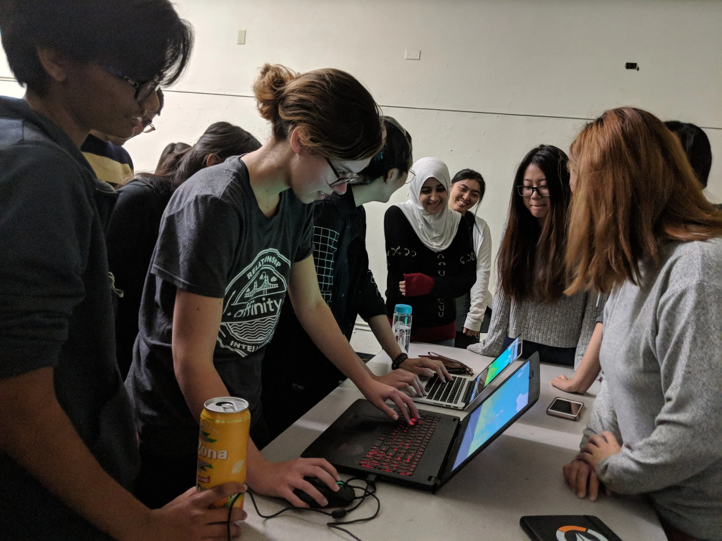 Art 178 Game Design studio reviewing work