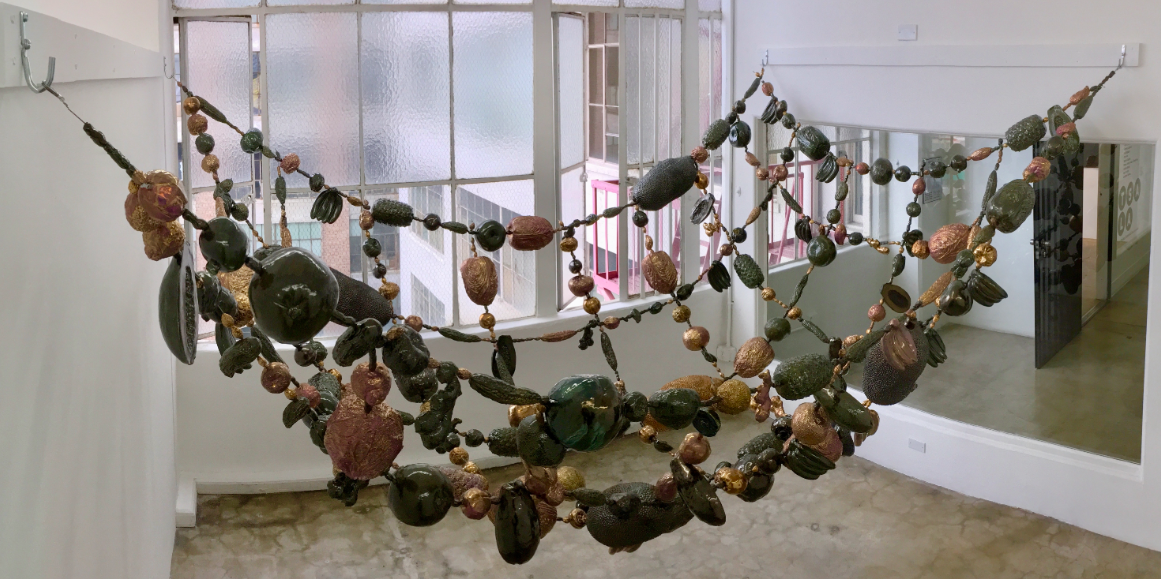  Cathy Lu,  Untitled (Fruits) , 2019. Ceramic installation. 