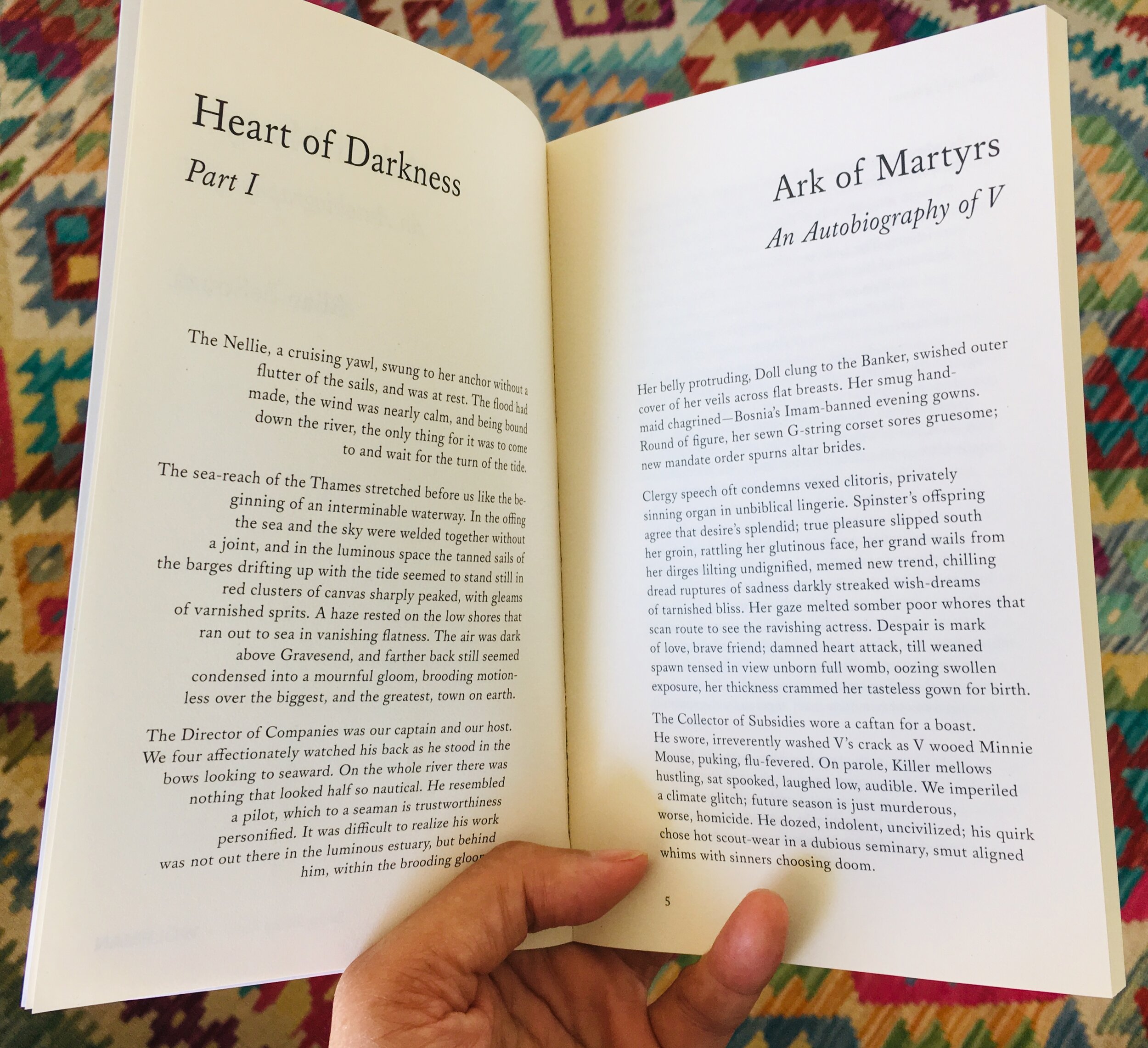 two pages of the book with original text on left and misheard text on the right
