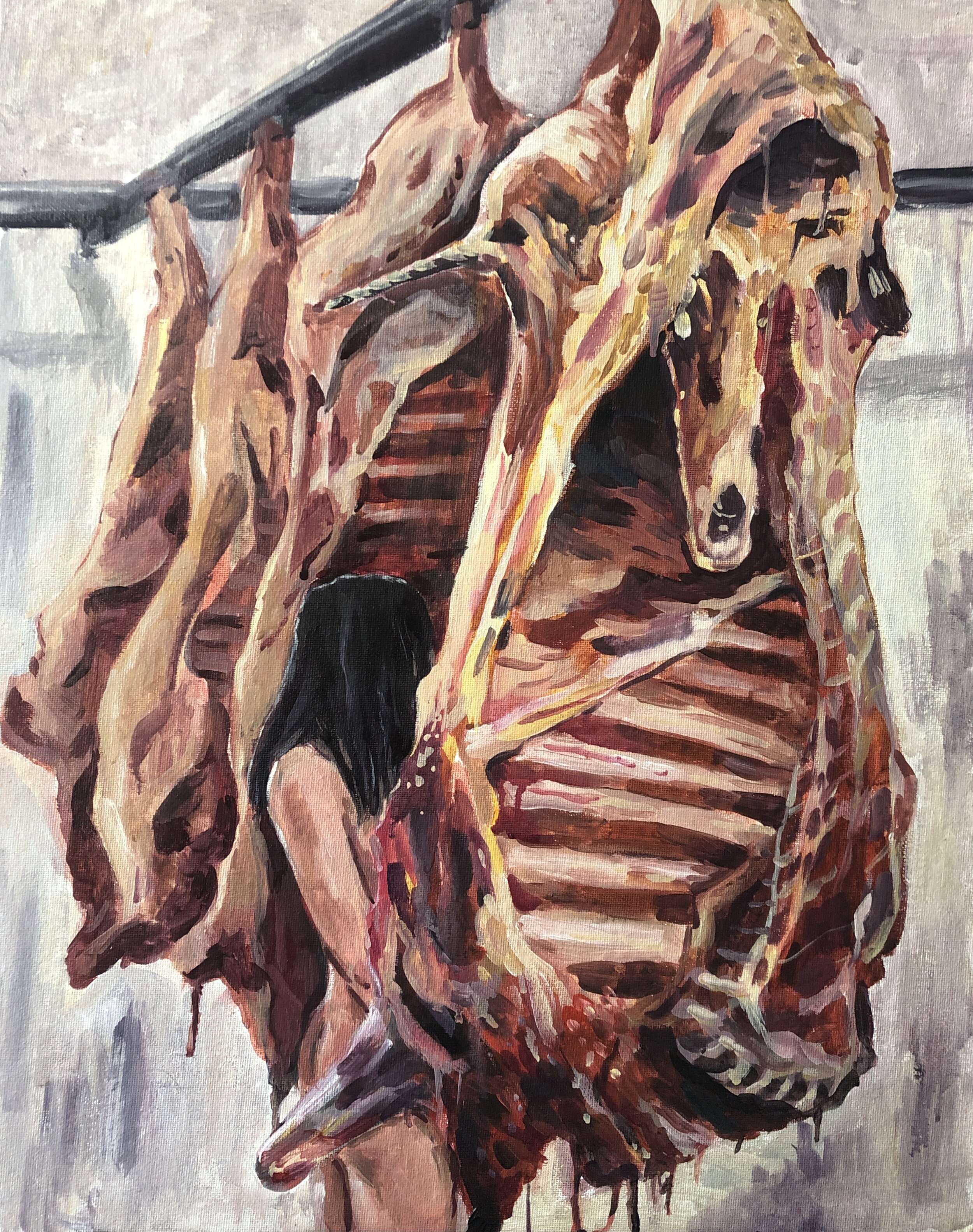 Emily Bi, Hanger, 2021. Oil on canvas, 18in x 24in. 