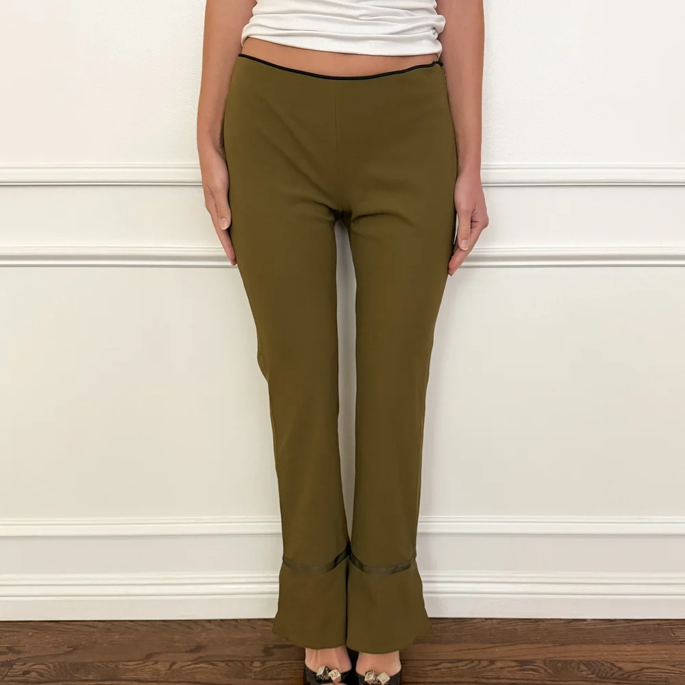 Prada F/W 1999 Vintage Runway Olive Green Pants (M-L) — sororité.