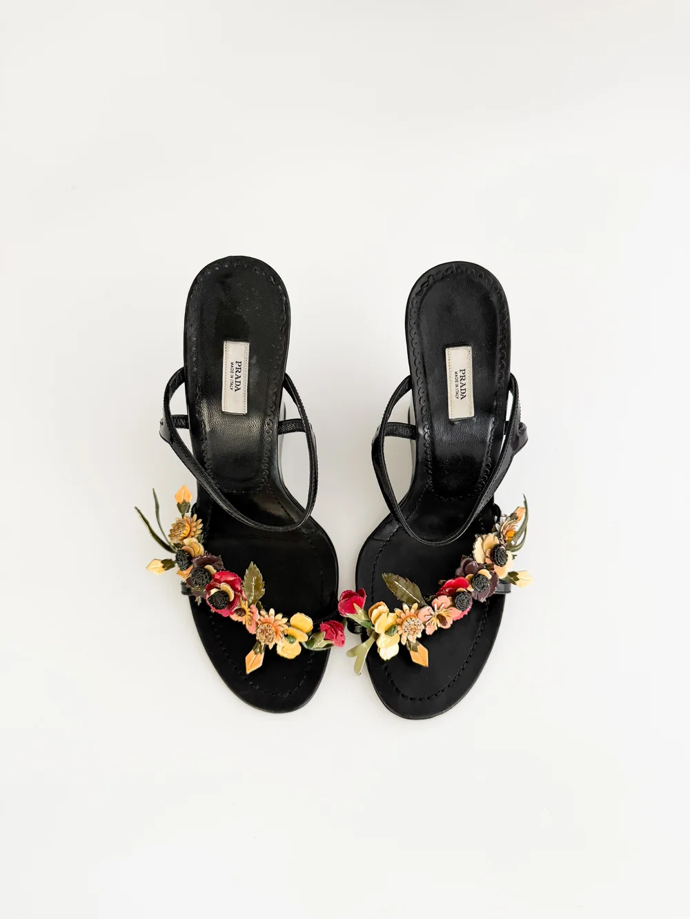 PRADA 黒 スエード ハイヒール Prada Vintage Black Wedge Sandal Heels (US 9 / IT 39
