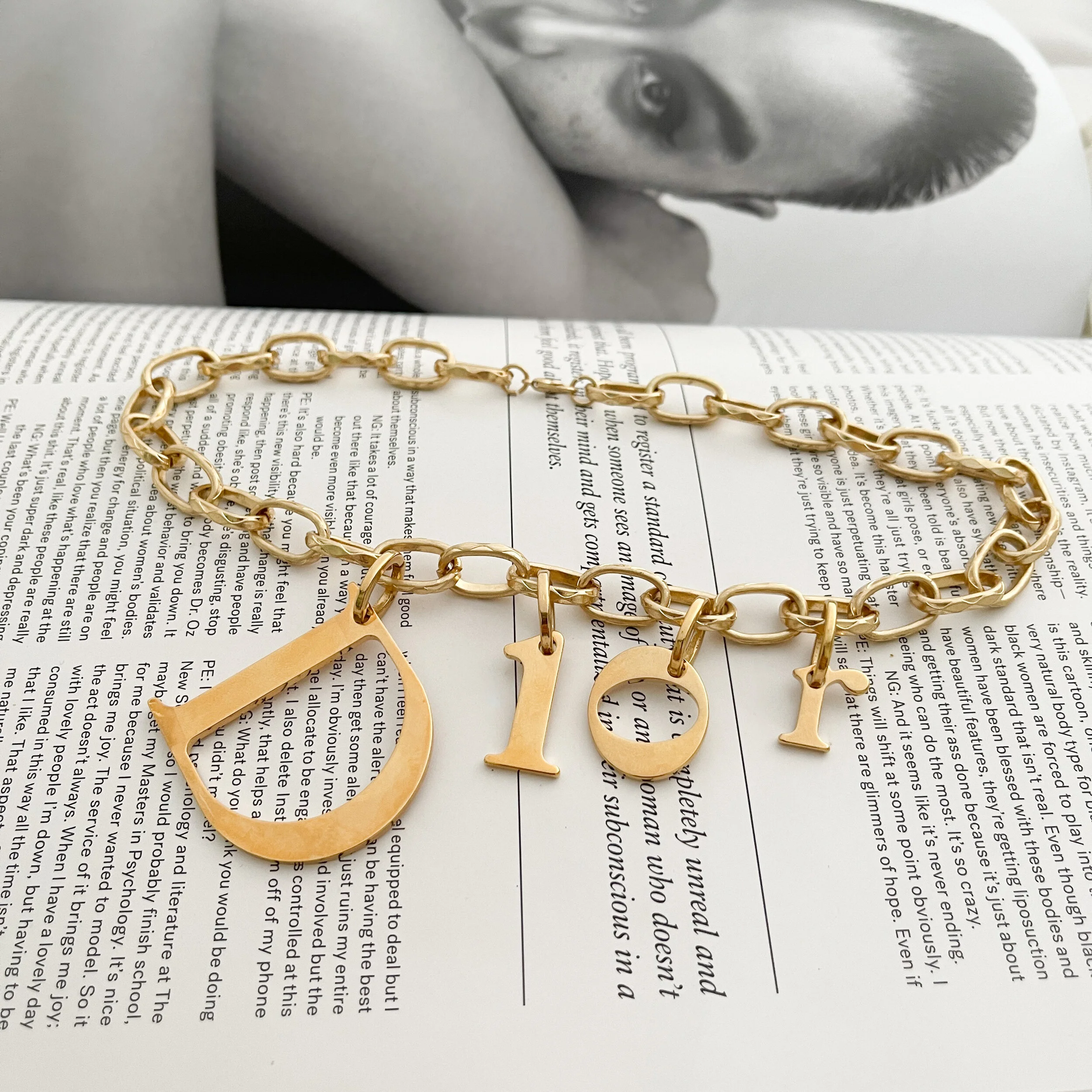 dior initial necklace