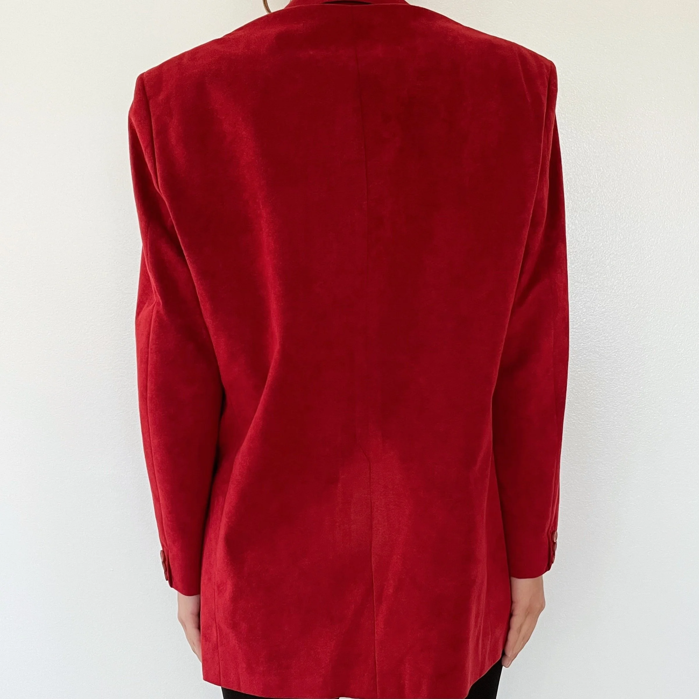 suede red blazer