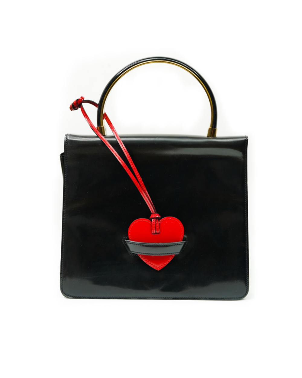 Moschino, Bags, Moschino Vintage Redwall Rare Black Leather Heart Bag The  Nanny