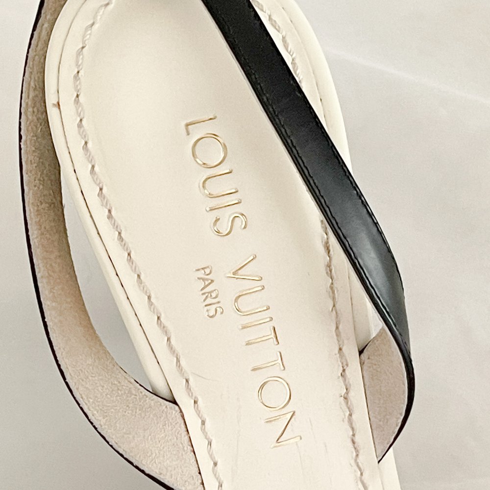 Louis Vuitton Black Canvas Flat Thong Sandals Size 9.5/40
