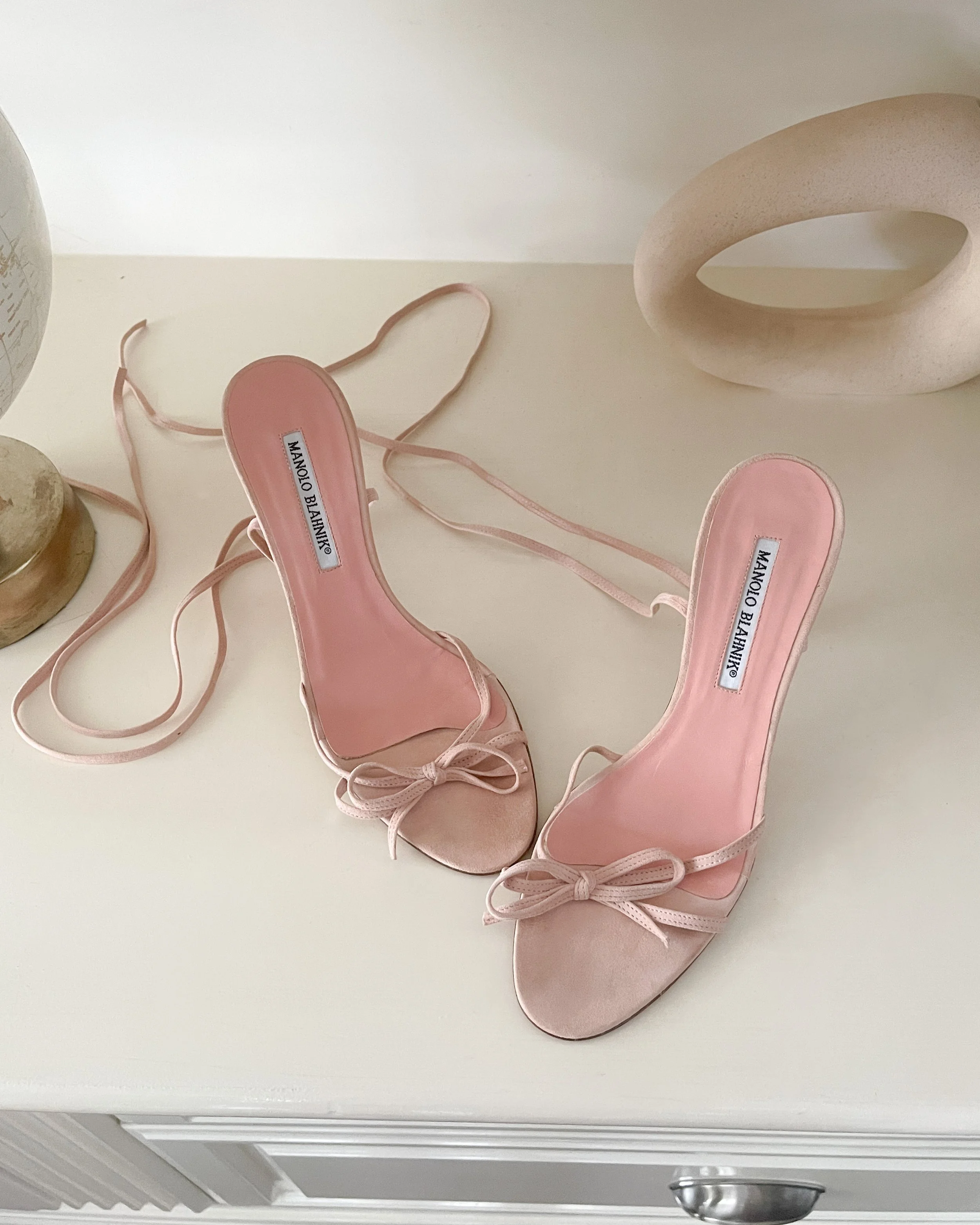 manolo blahnik lace up sandals