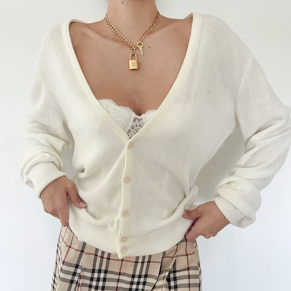 Christian Dior アイボリー ホワイト　カーディガン Christian Dior Vintage 