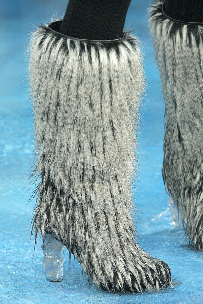 Chanel Fall 2010 Faux Fur Fantasy Shaggy Knee-High Statement Boots (Us 6.5  - 7 / It 37) — Sororité.