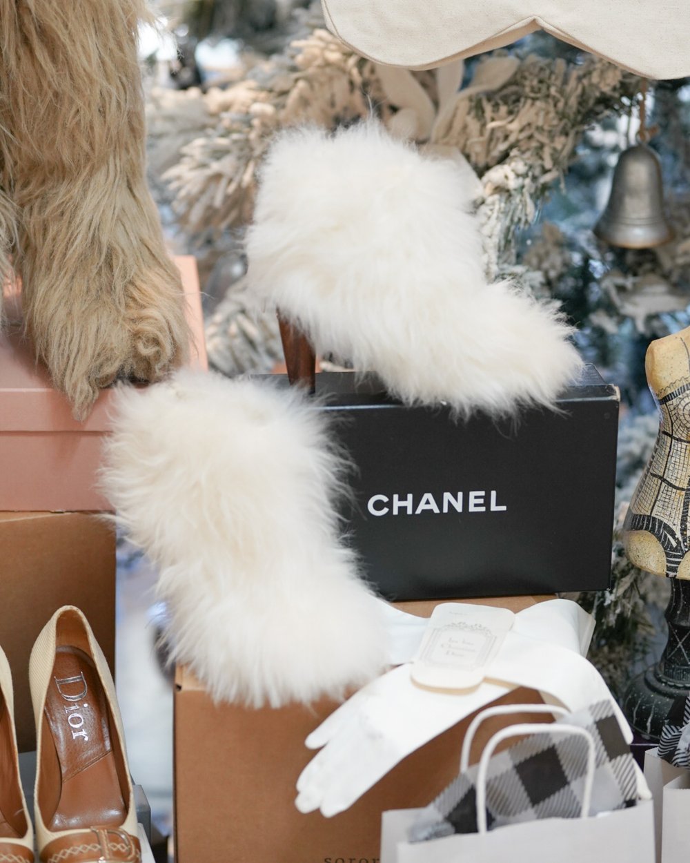 Chanel Ivory Interlocking CC Fur Wooden Ankle Boots (IT 37 / US 6.5-7) —  sororité.