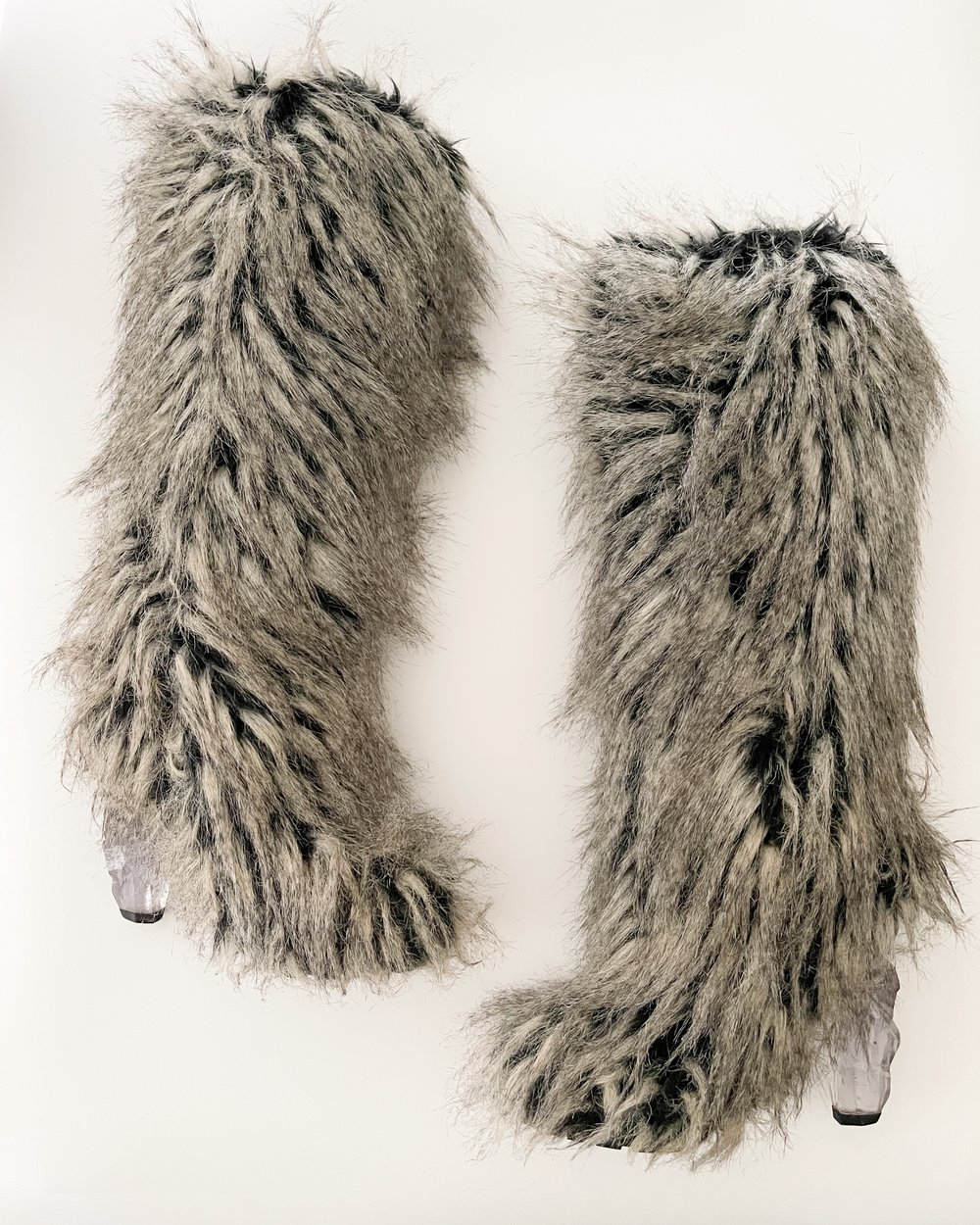 Chanel Fall 2010 Faux Fur Fantasy Shaggy Knee-High Statement Boots (US   - 7 / IT 37) — sororité.
