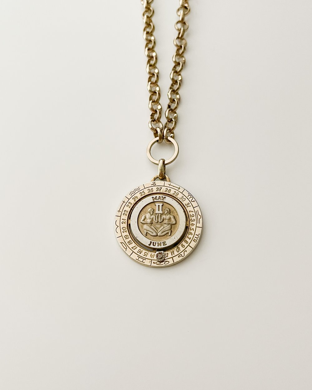 Pierre Cardin Vintage 1979 Gemini Reworked Zodiac Necklace with Genuine  Diamond Chip — sororité.