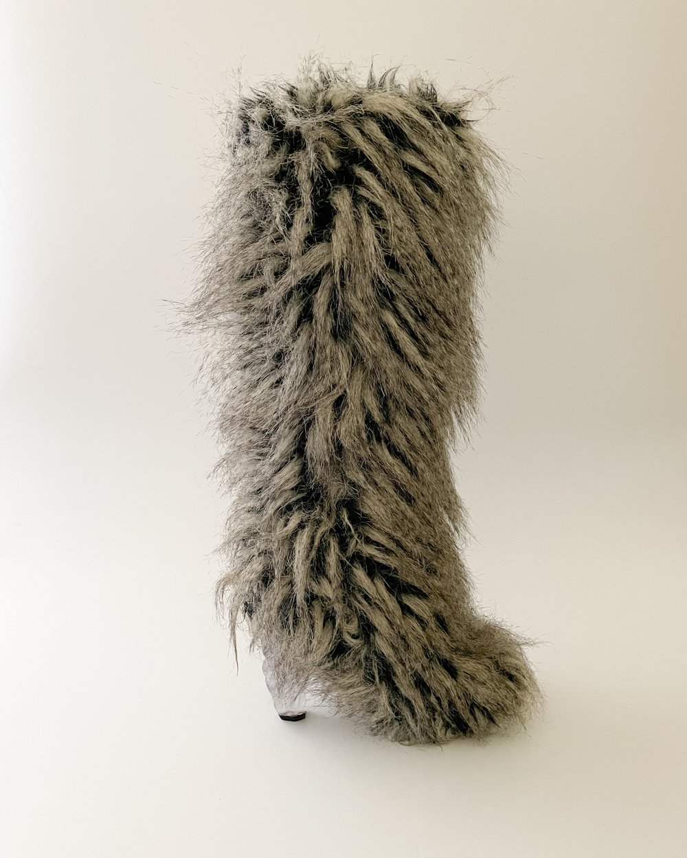 Chanel Fall 2010 Faux Fur Fantasy Shaggy Knee-High Statement Boots (US 6.5  - 7 / IT 37) — sororité.