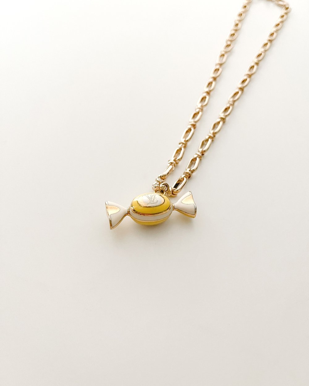 RARE Louis Vuitton LV Wrapped Candy Necklace - Canary Yellow — sororité.