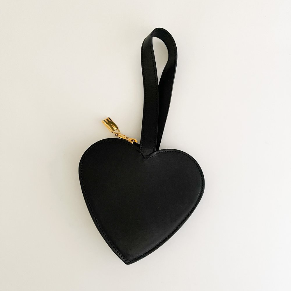 Moschino Vintage Rare Black Leather Heart Bag The Nanny