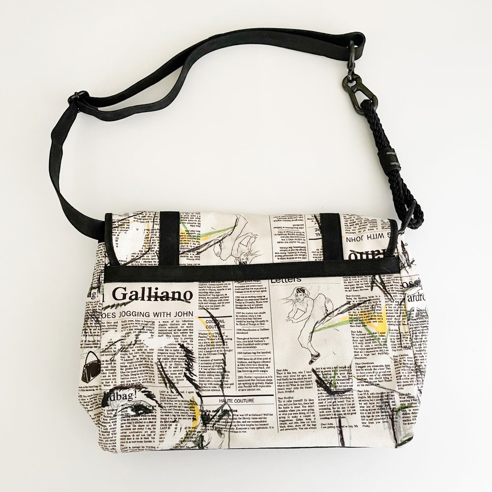 John Galliano Iconic Gazette Newspaper Messenger Bag — sororité.