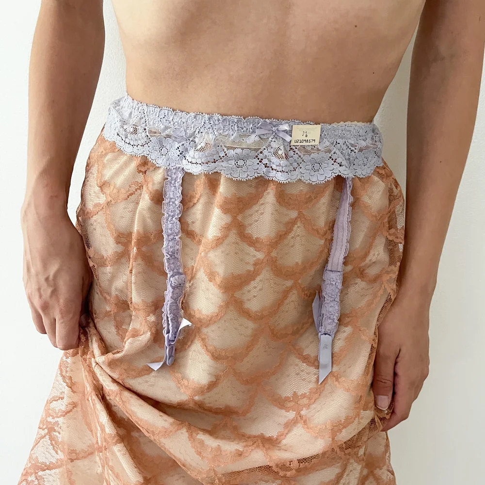 NWT Vintage Lavender Lace Garter Belt (XS-M)  sororit.