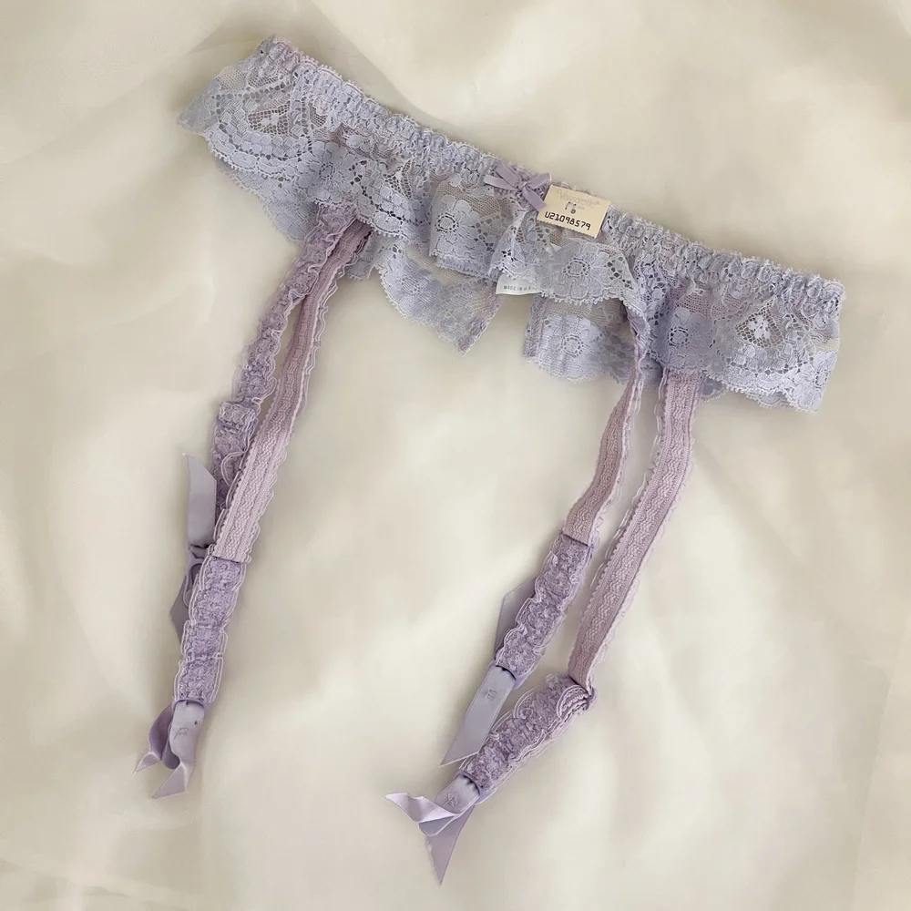 garter belt purple Fancy White and Blue Bride Wedding Garter with Rose and Bow from Gifts Are Blue