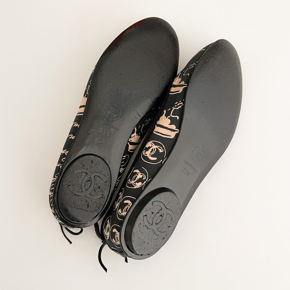 Chanel Iconic CC Cruise 2006 Black Ballet Flats (US 8 / IT 37.5) —  sororité.