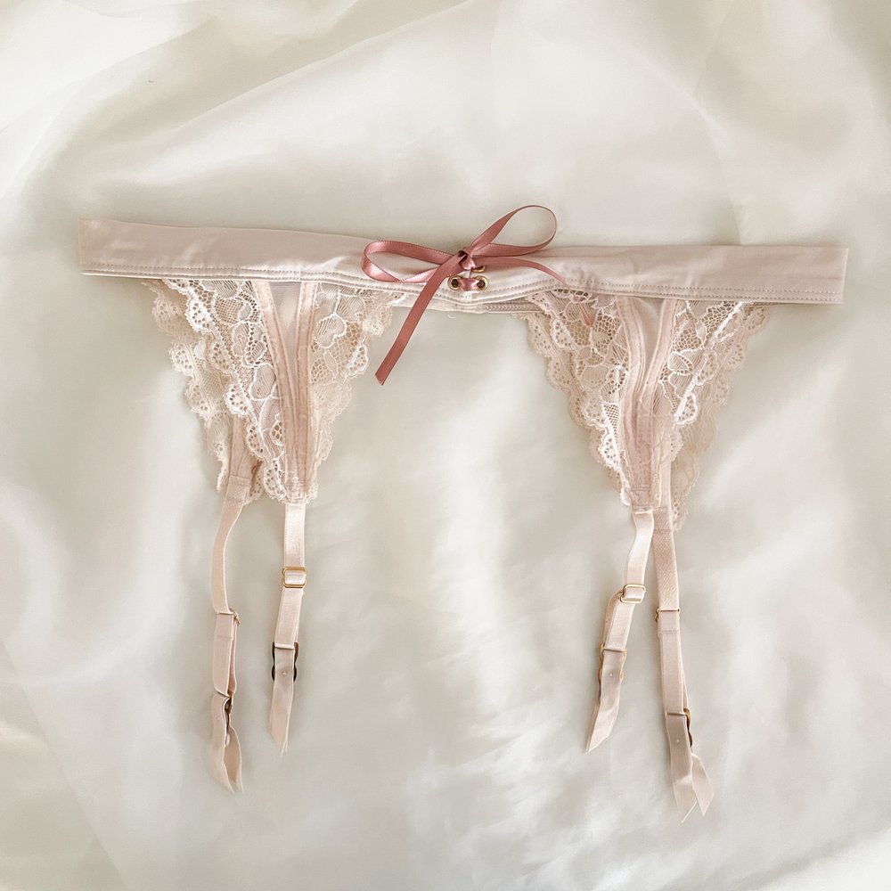 The Sororité Collection: Darling Hot Pink & Dusty Rose Ribbon Bow Garter  Belt (XS-M) — sororité.