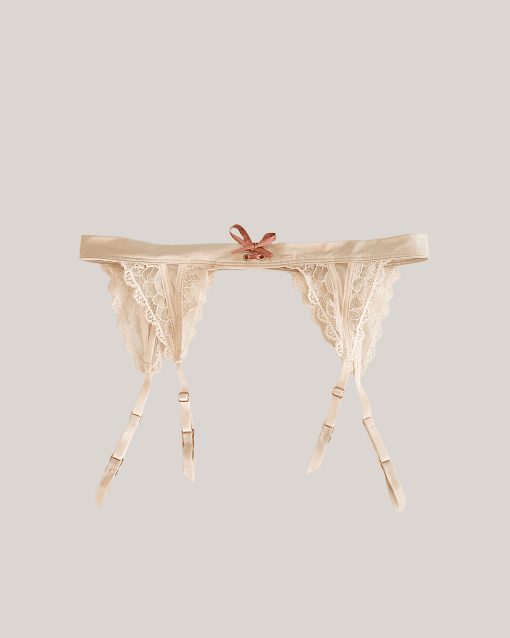 The Sororit Collection: Darling Parfait Pink & Dusty Rose Ribbon Bow  Garter Belt (Large)  sororit.