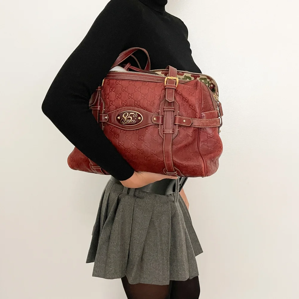 Gucci 85th Anniversary 2006 Limited Edition Burgundy Leather 
