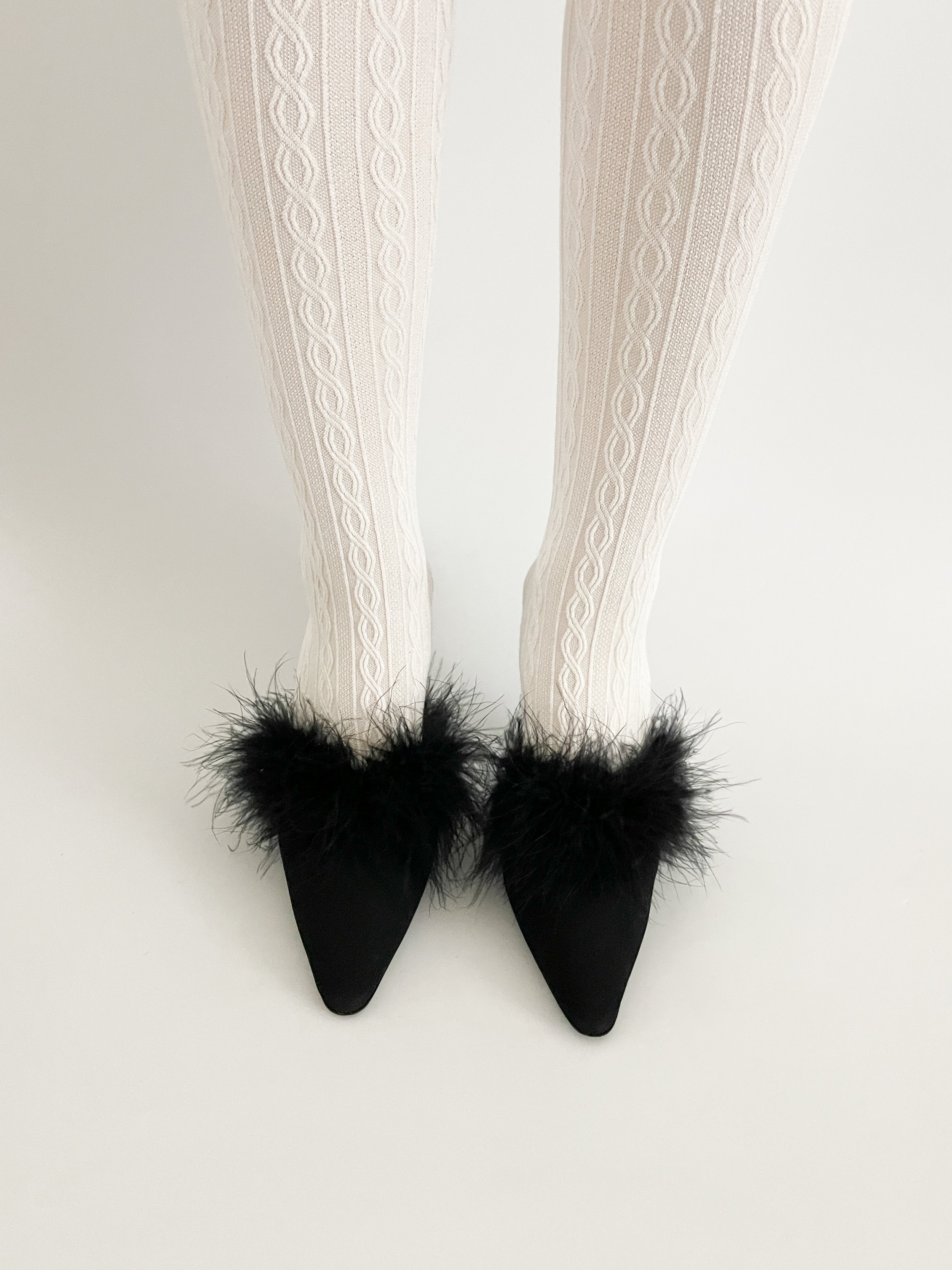 Yves Saint Laurent Vintage Black Kitten Mule Heels (US 6) — sororité.