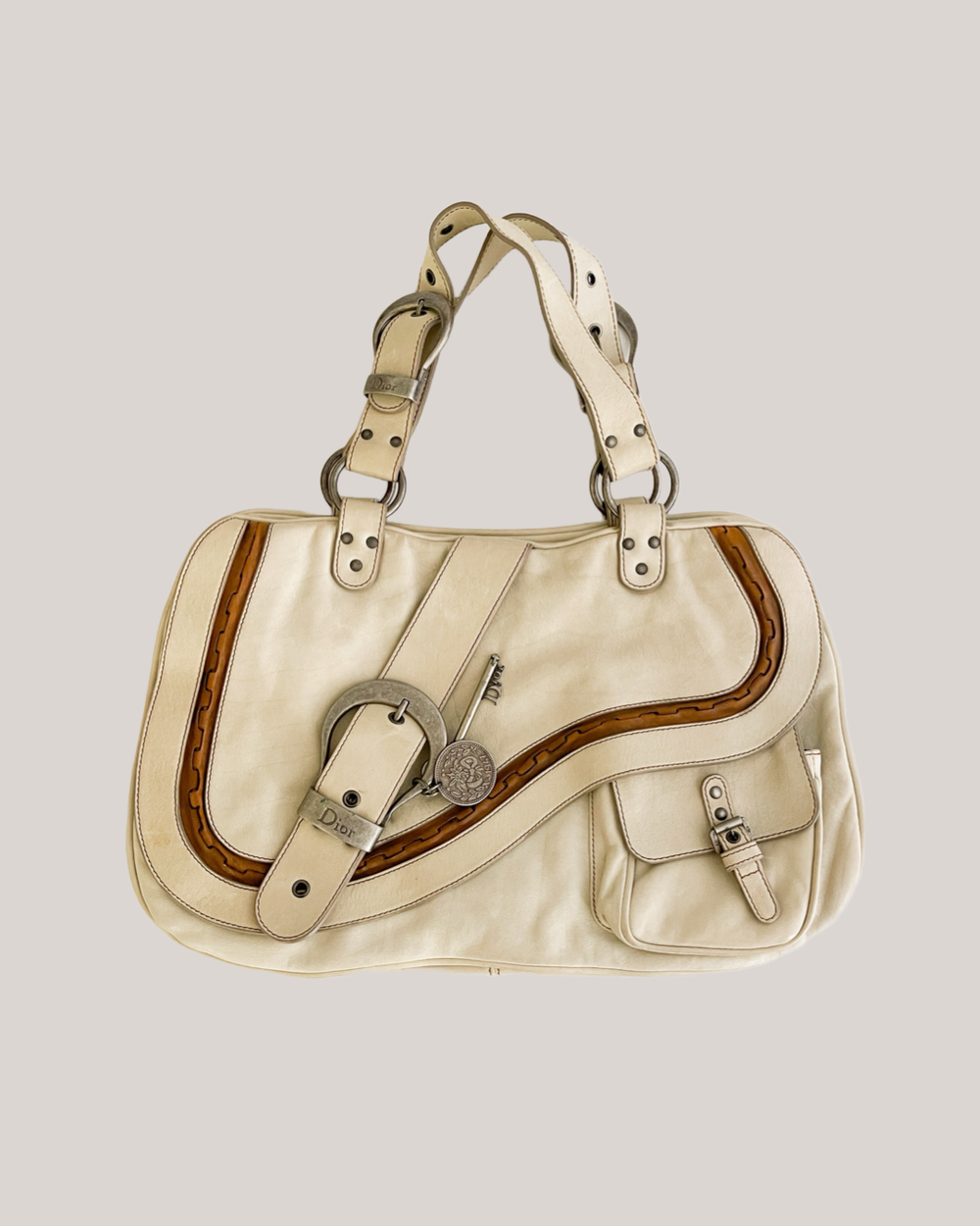 バッグ Christian Dior sadoru bag By Galliano Christian Dior x John Galliano Floral Print Canvas and