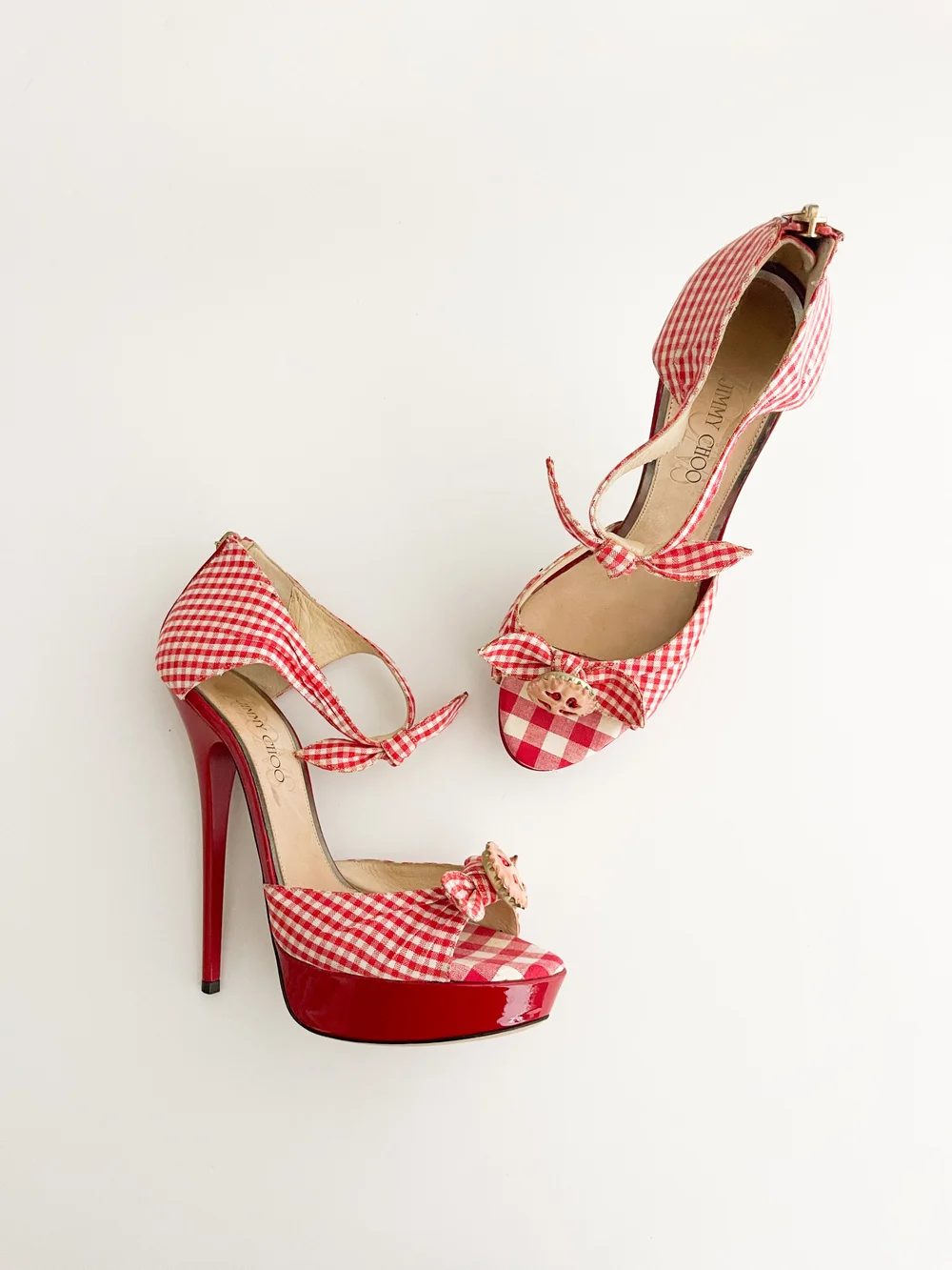 Jimmy Choo Stiletto Heels With Reworked Cherry Pie Accents (US 9.5