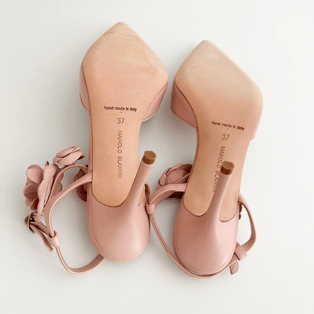 Manolo Blahnik Pink Rose Mule Heels (US 7 / IT 37) — sororité