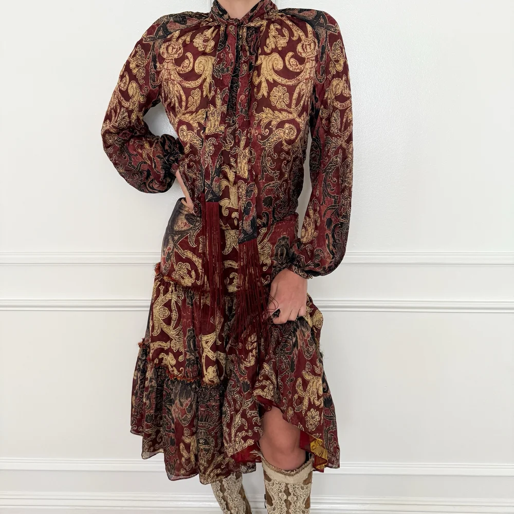 Roberto Cavalli F/W 2004 Vintage 100% Silk Blouse & Skirt