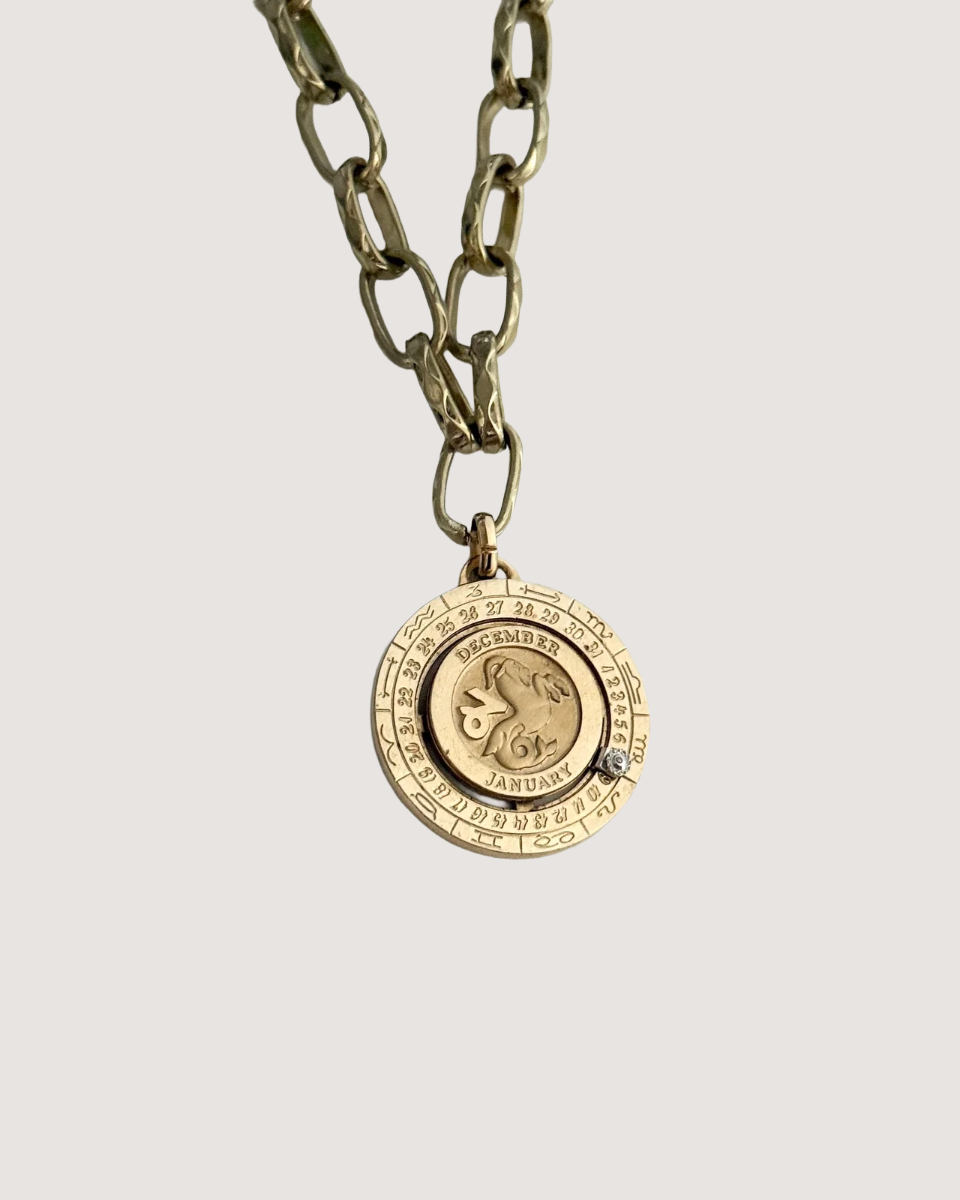 Pierre Cardin Vintage 1979 Capricorn Zodiac Reworked Necklace with