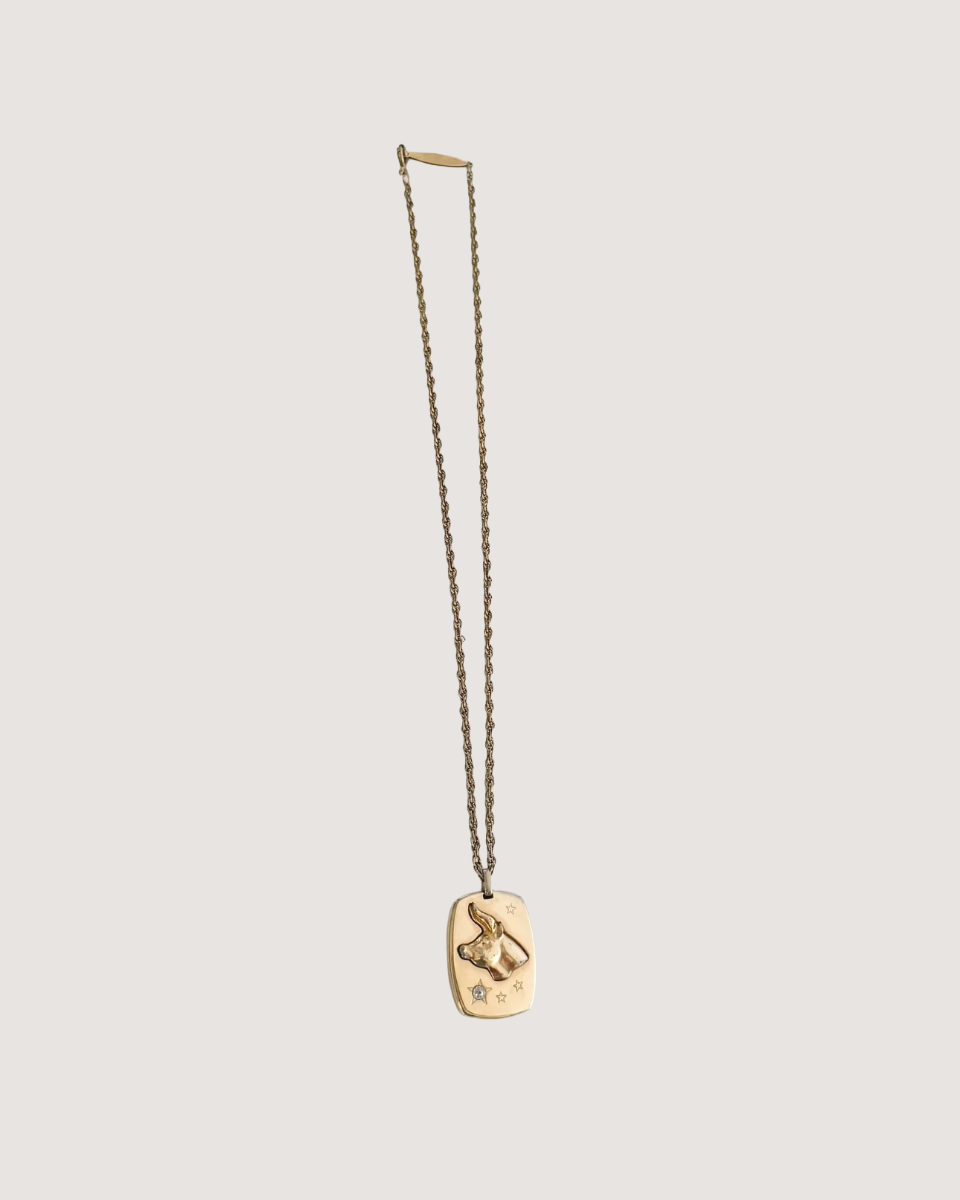 Pierre Cardin Taurus Zodiac Pendant Necklace with Genuine Diamond