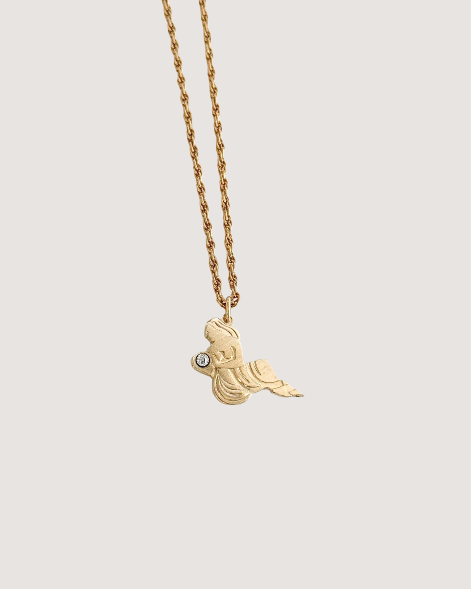 Pierre Cardin Vintage Virgo Zodiac Necklace with Genuine Diamond