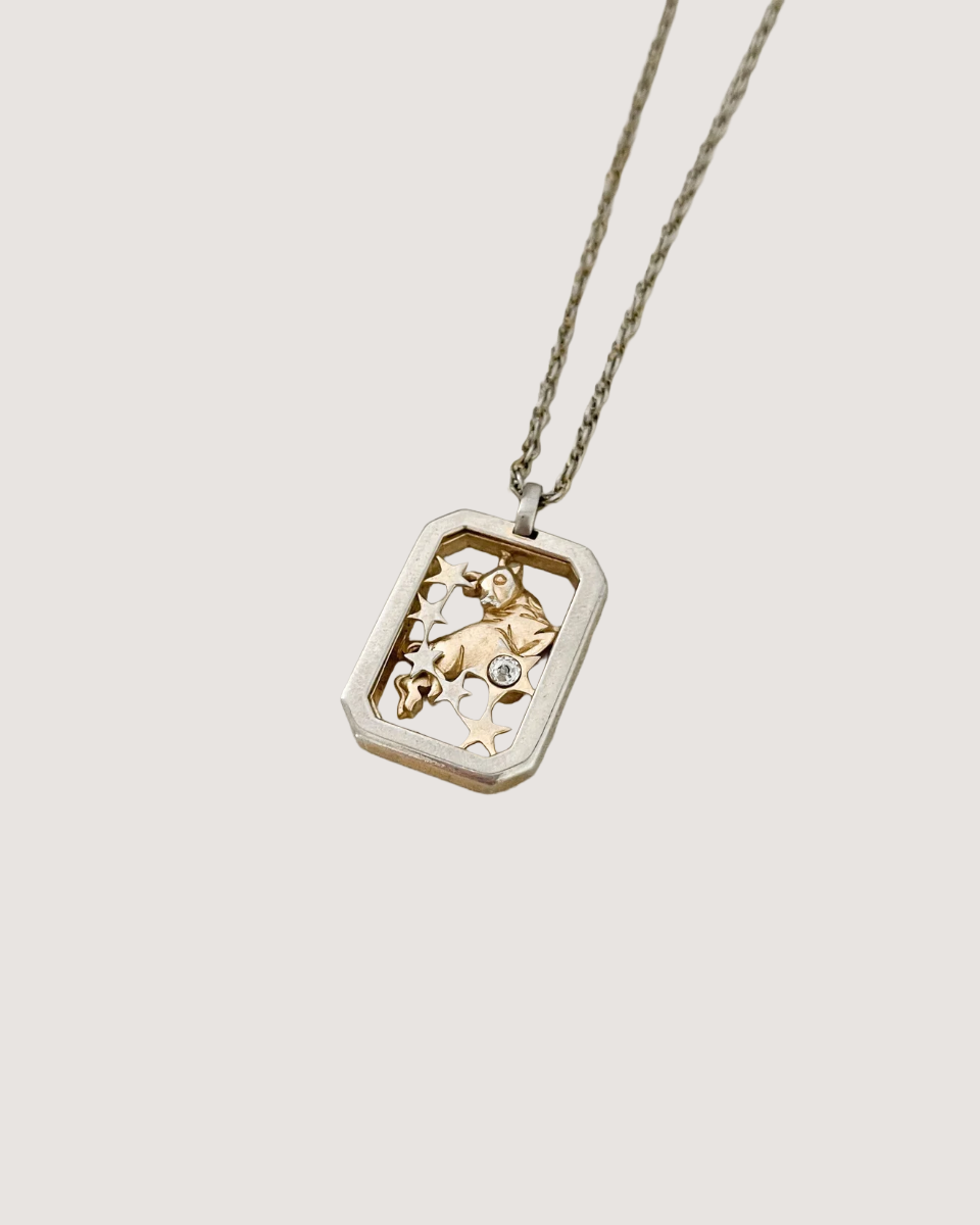 Pierre Cardin Vintage 1979 Taurus Cut-Out Zodiac Necklace with