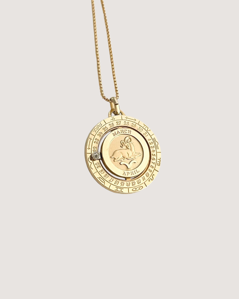 Pierre Cardin Vintage 1979 Aries Zodiac Reworked Necklace with